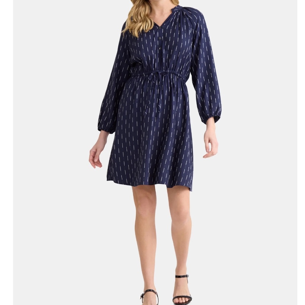 Time and Tru Women's Ruffle Neck Mini Dress Size L